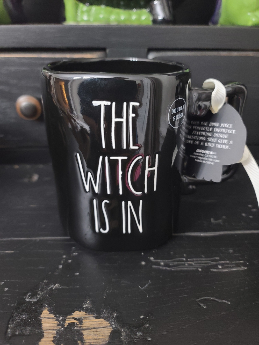 The Witch Is In Black Ceramic Mug - Rae Dunn NWT